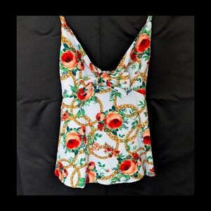 Satin Floral Tank Top Size S Like New